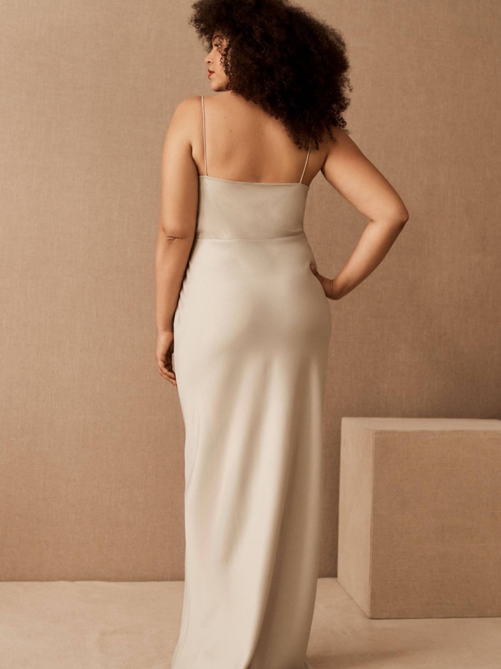 BHLDN Anthropologie Satin Charmeuse Dress - Picture 5 of 13